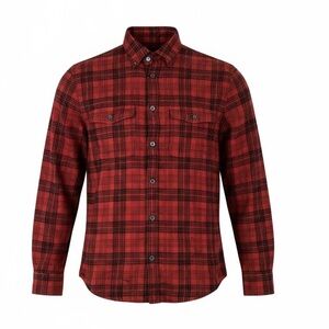 Express Men’s Red Black Plaid 100% Cotton Flannel Button Down Shirt Size Small